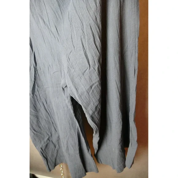 Quince Gauze Smocked Wide Leg Jumpsuit‎ Indigo Blue Organic Cotton XL - Picture 7 of 10